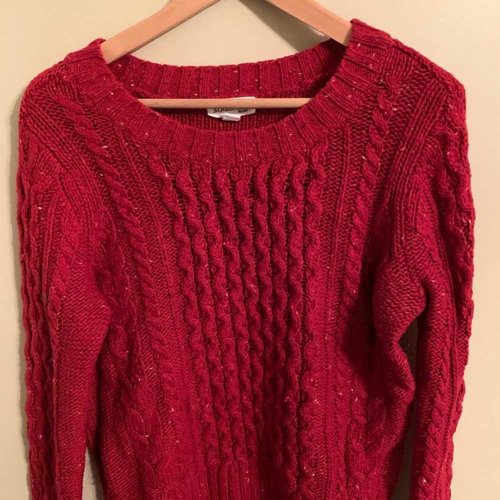 Red St. John’s bay sweater